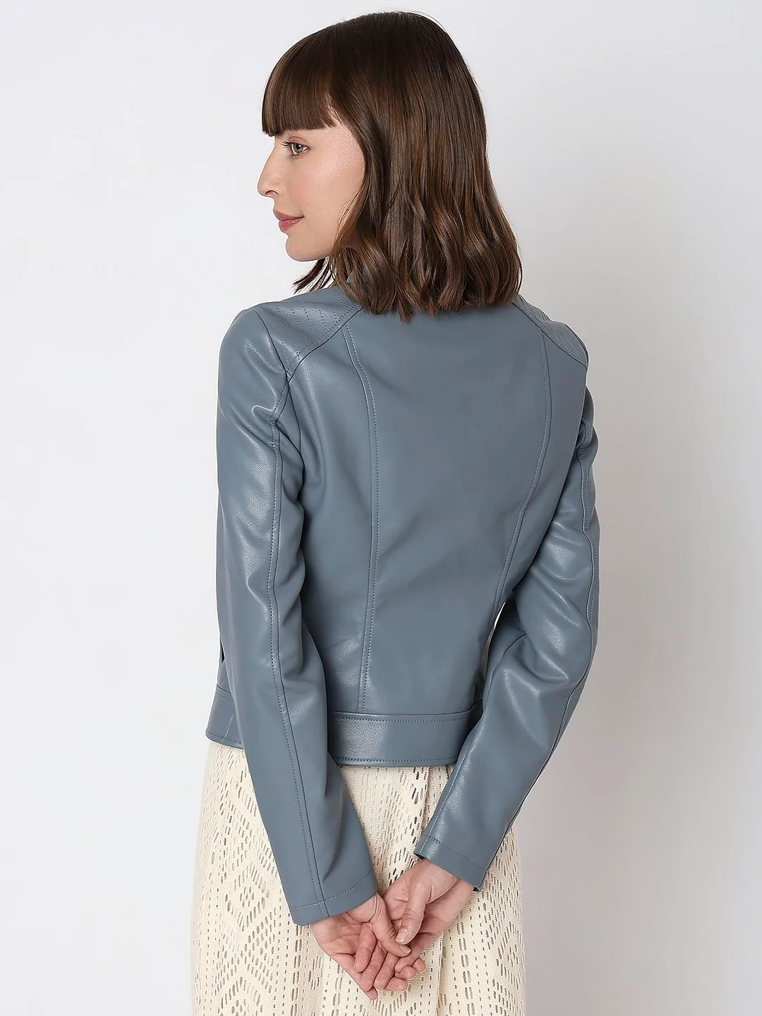 Grey Pu Short Jacket - Image 4
