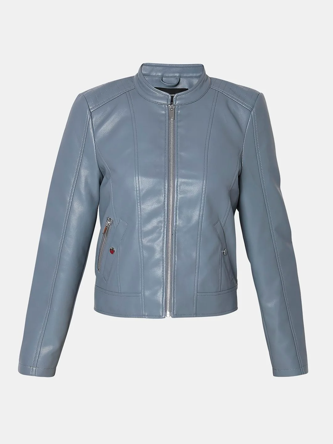Grey Pu Short Jacket - Image 7