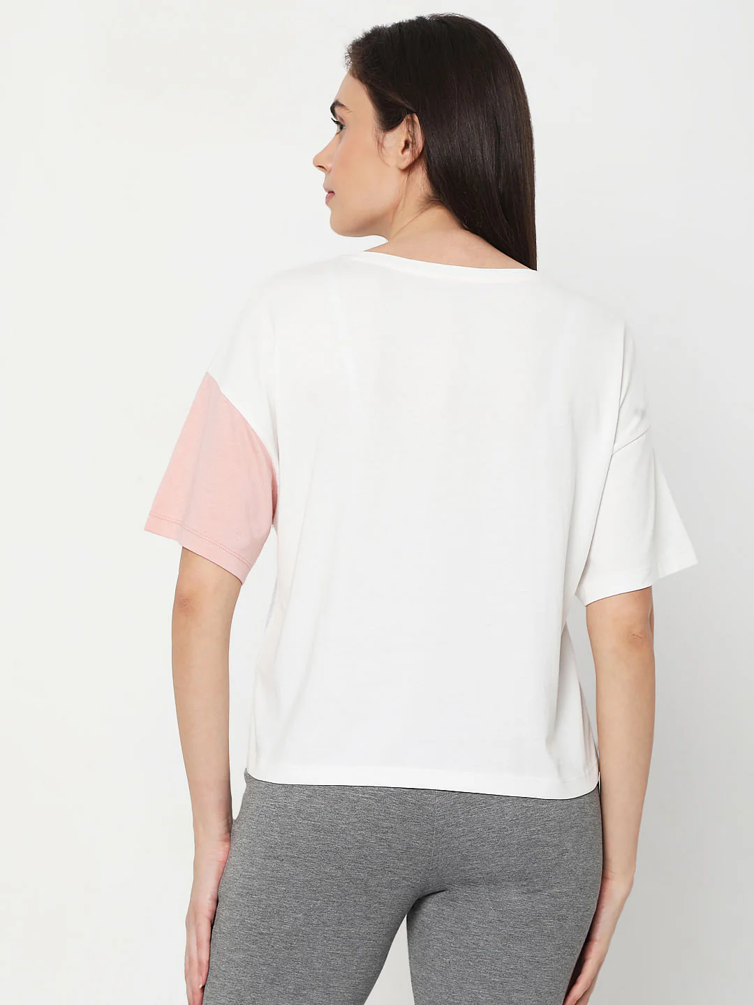 White Colourblocked Lounge T-Shirt - Image 2