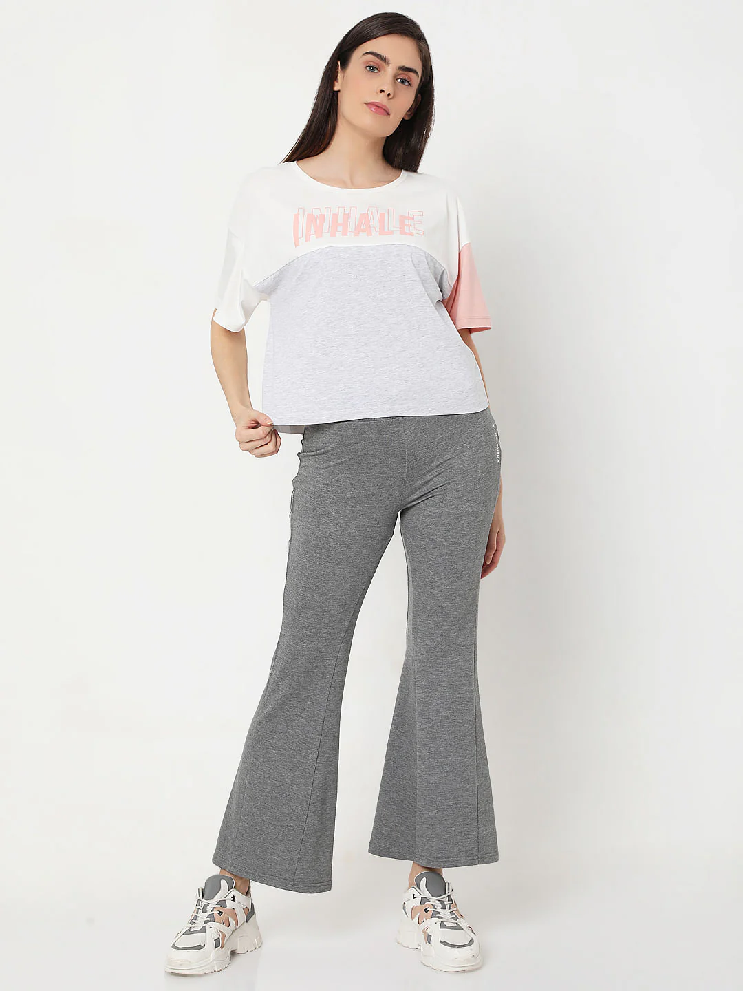 White Colourblocked Lounge T-Shirt - Image 3