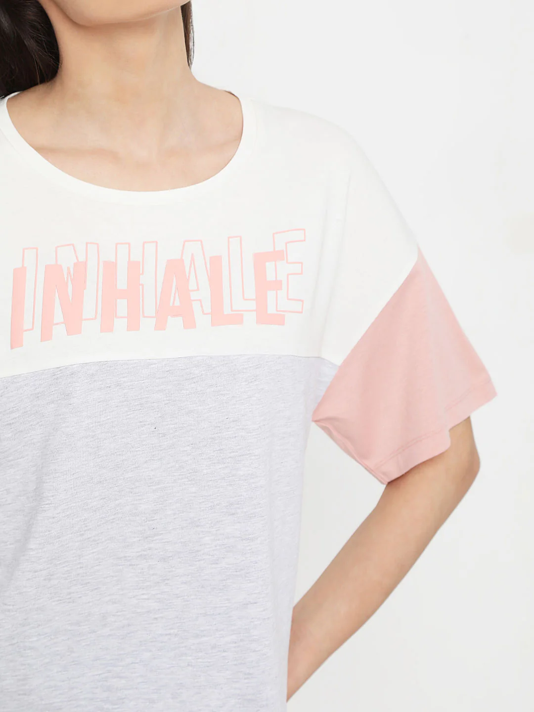 White Colourblocked Lounge T-Shirt - Image 4