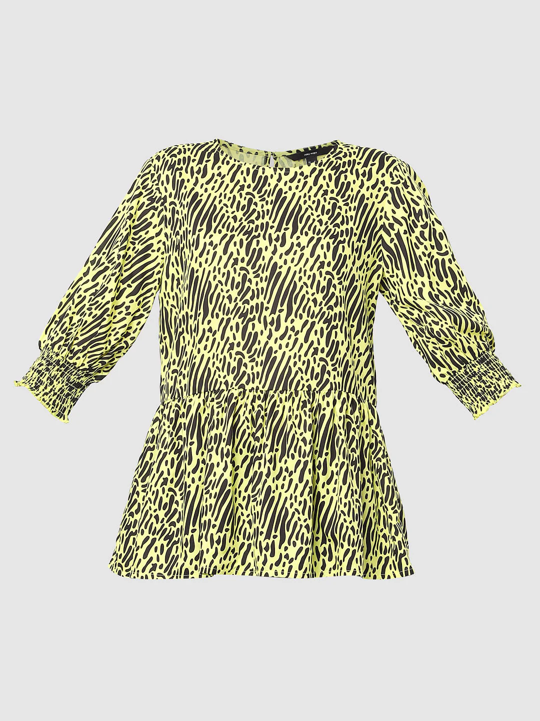 Lime Green Abstract Print Top - Image 6