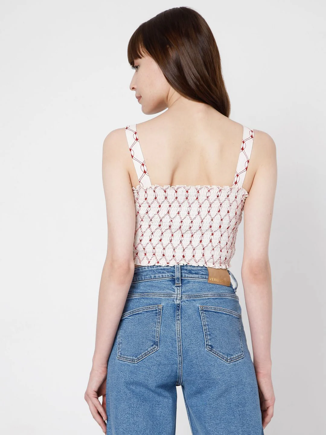 White Printed Crop Top - Image 4