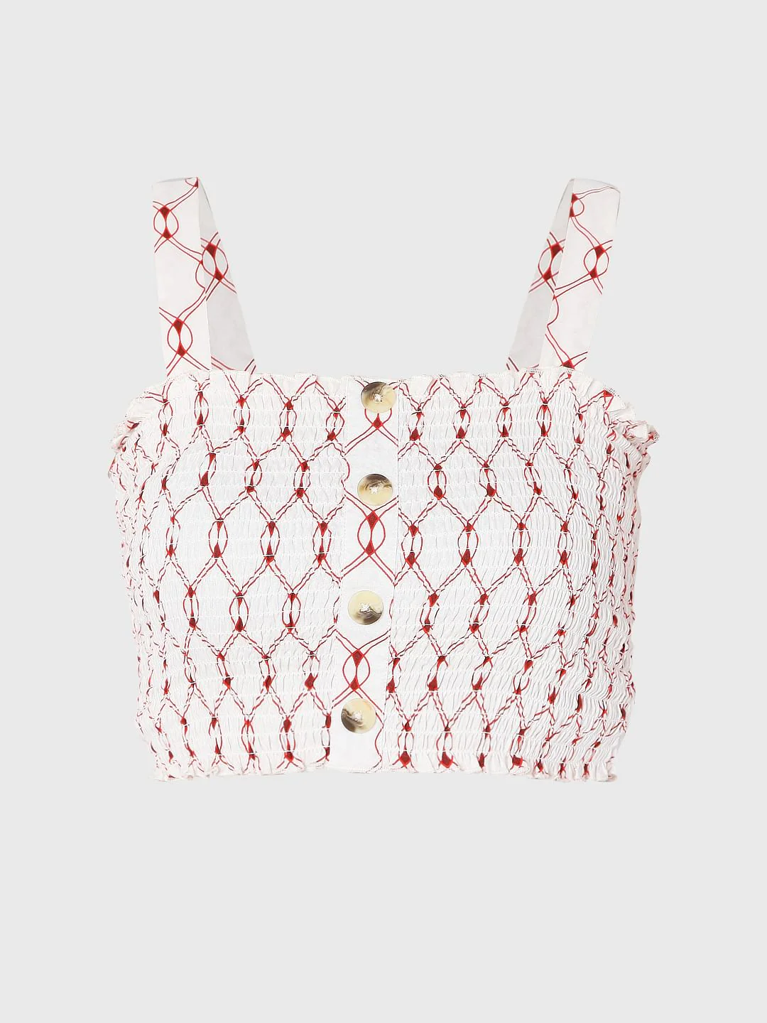 White Printed Crop Top - Image 7