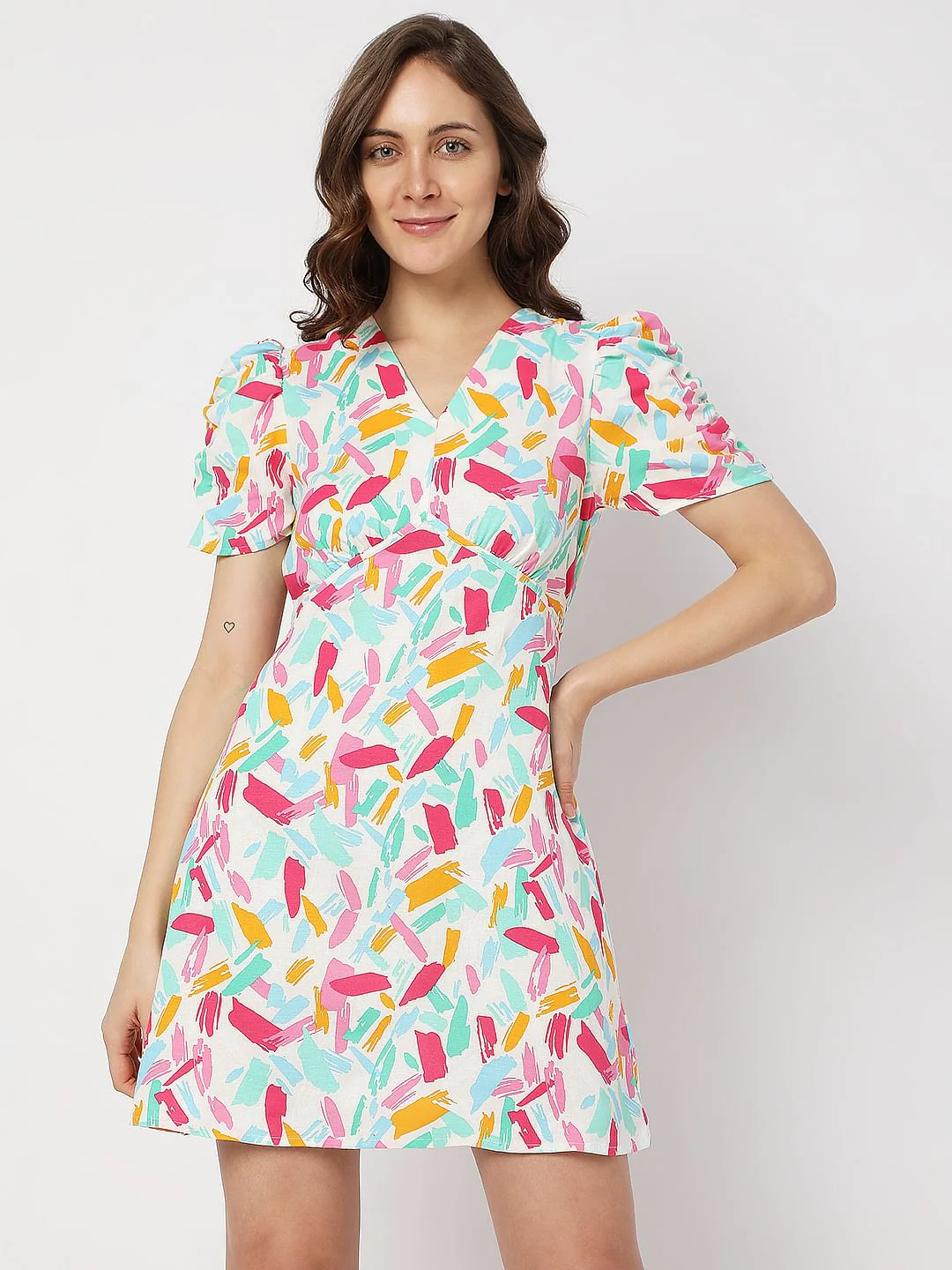 Off-White Printed Mini Dress - Image 2