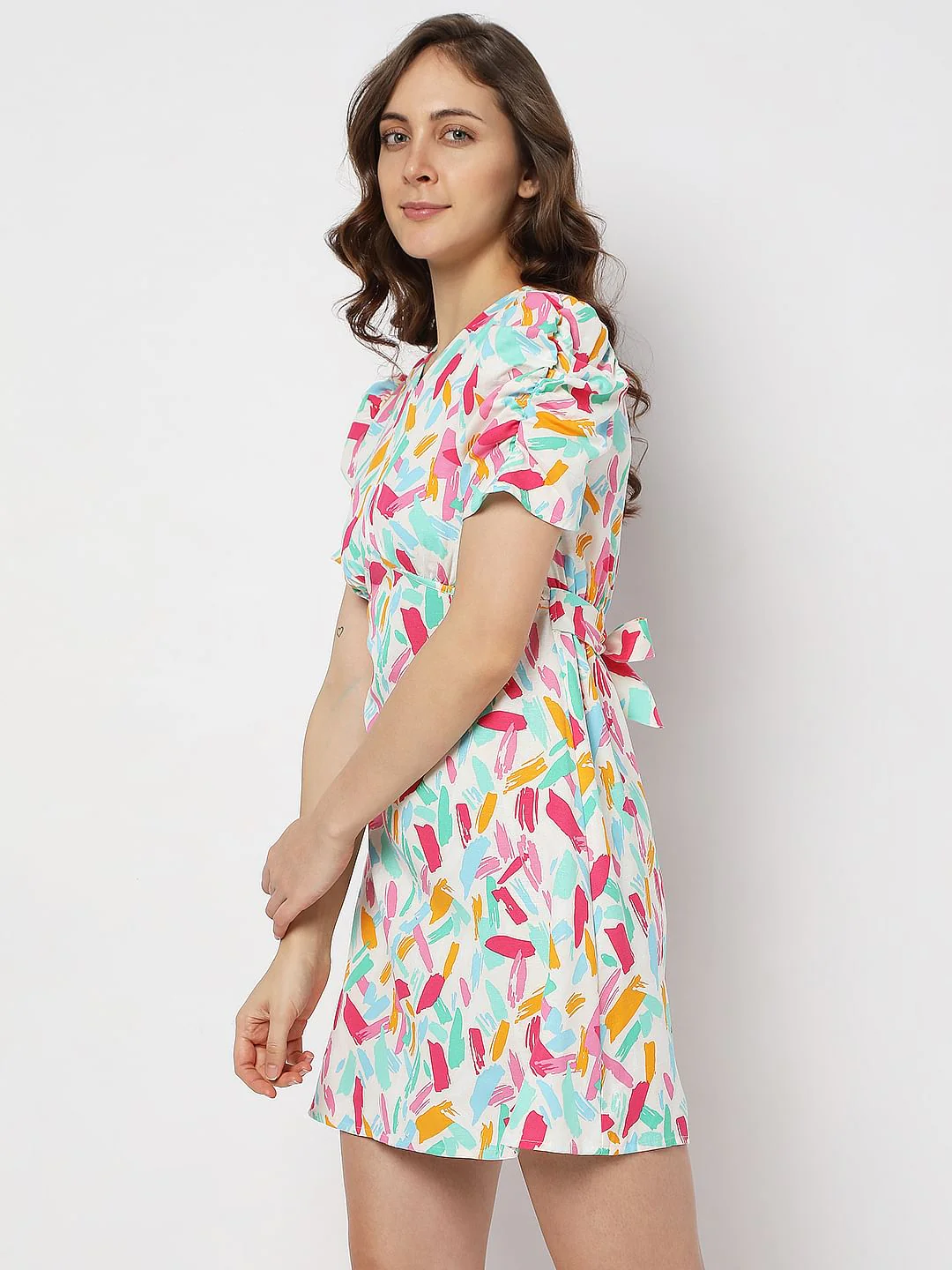 Off-White Printed Mini Dress - Image 3