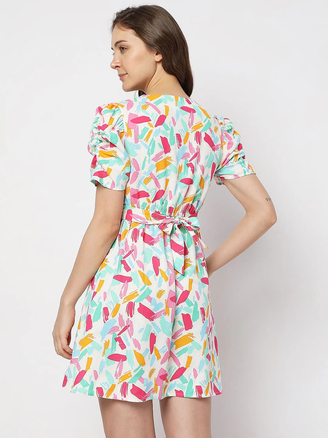 Off-White Printed Mini Dress - Image 4