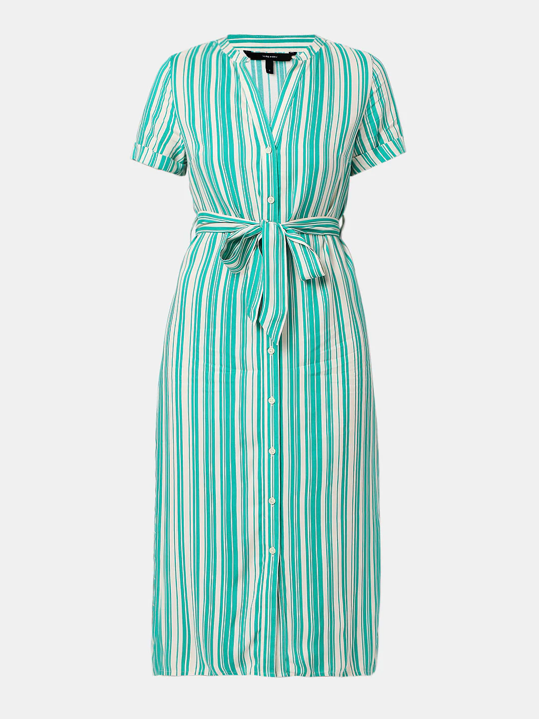 Green Striped Shirt Dress - Image 6