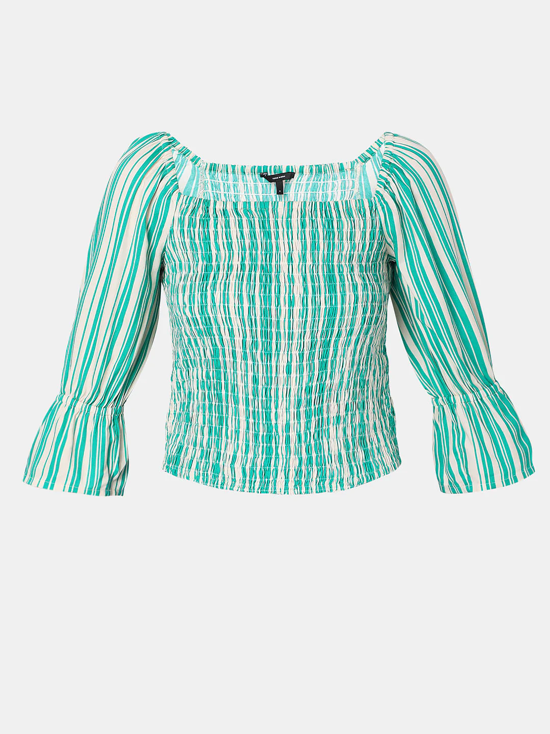 Green Striped Smocked Top - Image 7