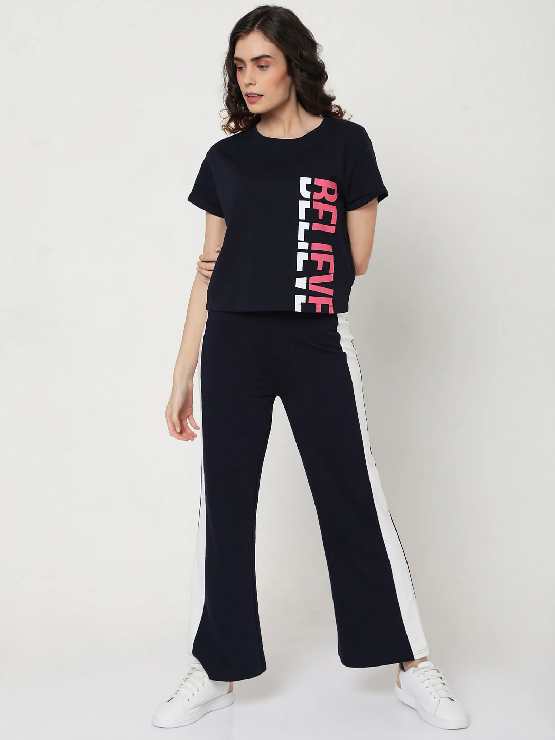 Blue Cropped Lounge T-Shirt - Image 3