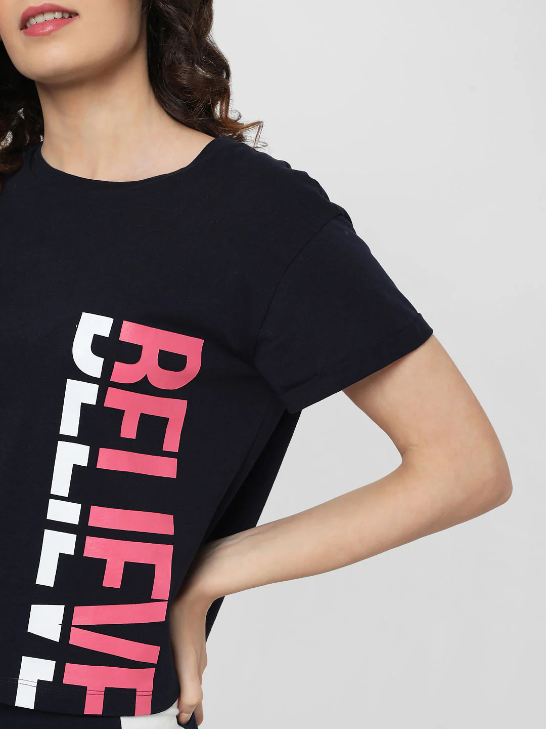 Blue Cropped Lounge T-Shirt - Image 4