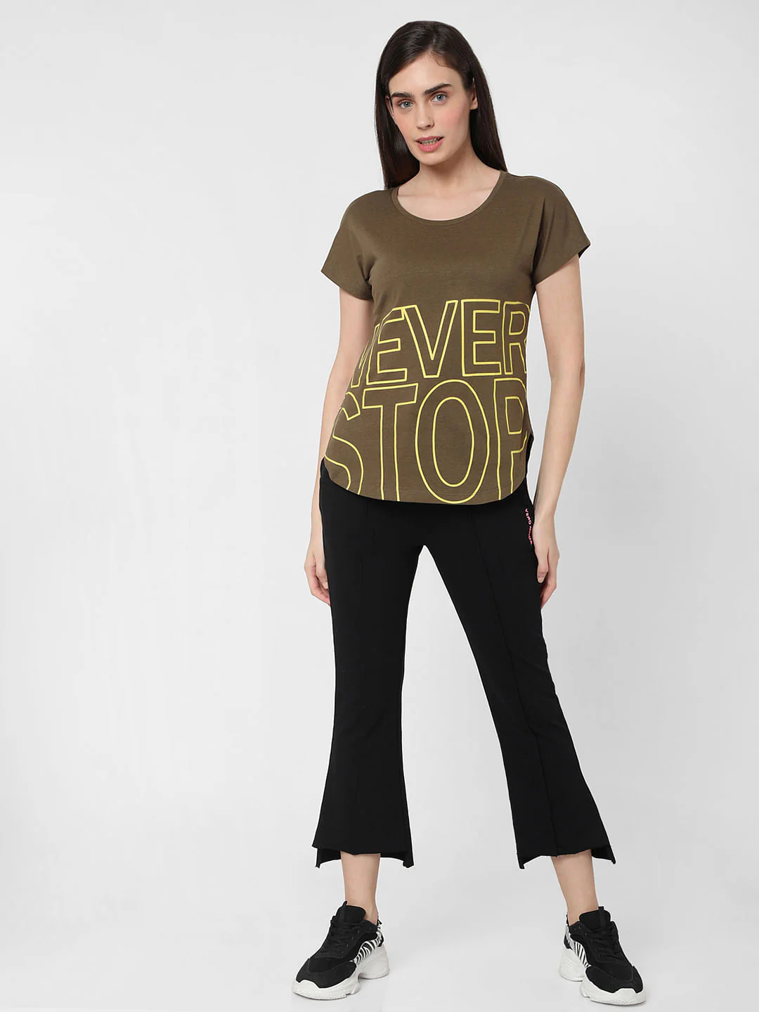Green Slogan Print Lounge T-Shirt - Image 3