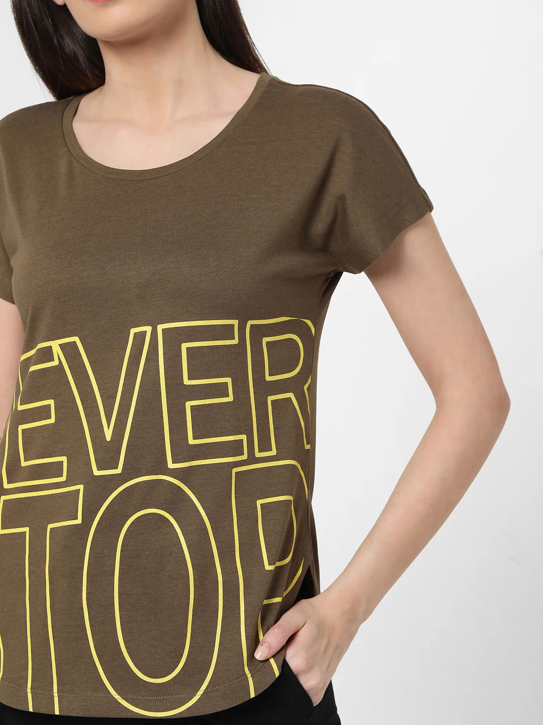 Green Slogan Print Lounge T-Shirt - Image 4