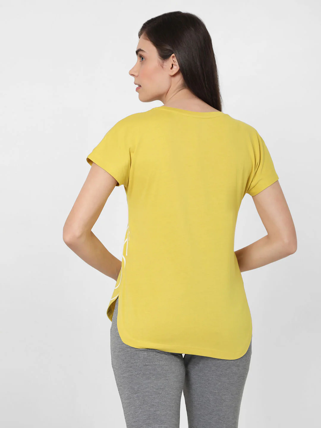 Yellow Slogan Print Lounge T-Shirt - Image 2