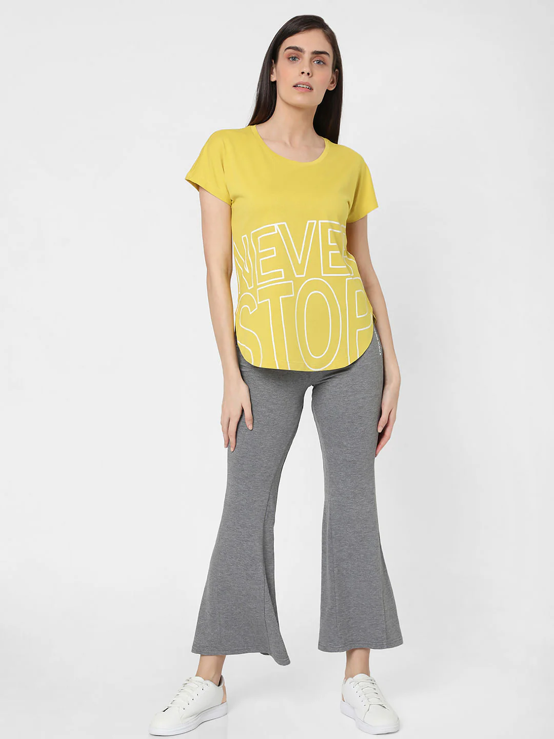 Yellow Slogan Print Lounge T-Shirt - Image 3