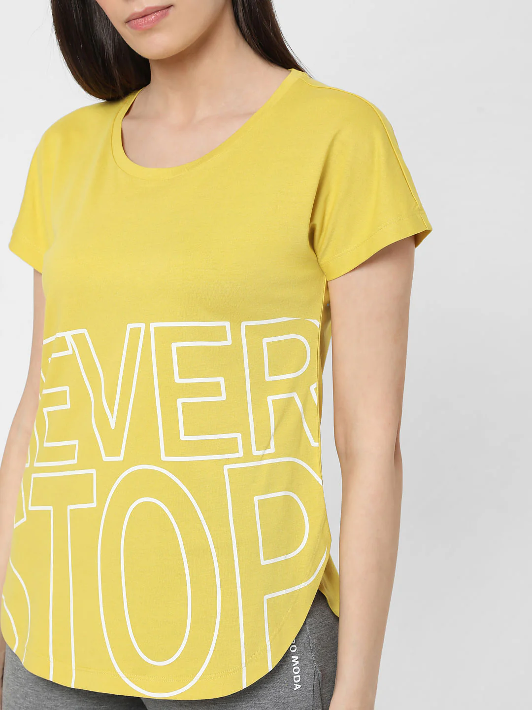 Yellow Slogan Print Lounge T-Shirt - Image 4