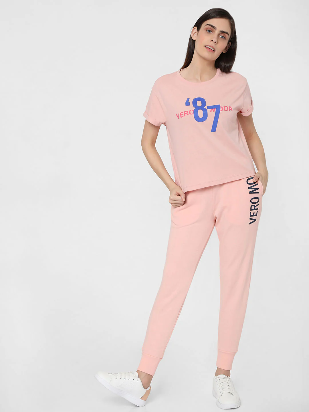 Pink Logo Print Lounge T-Shirt - Image 3