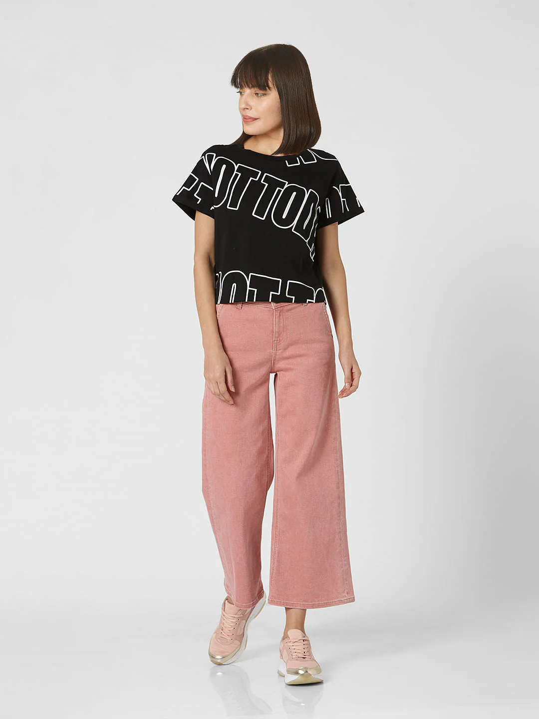 Black Cropped Lounge T-Shirt - Image 4