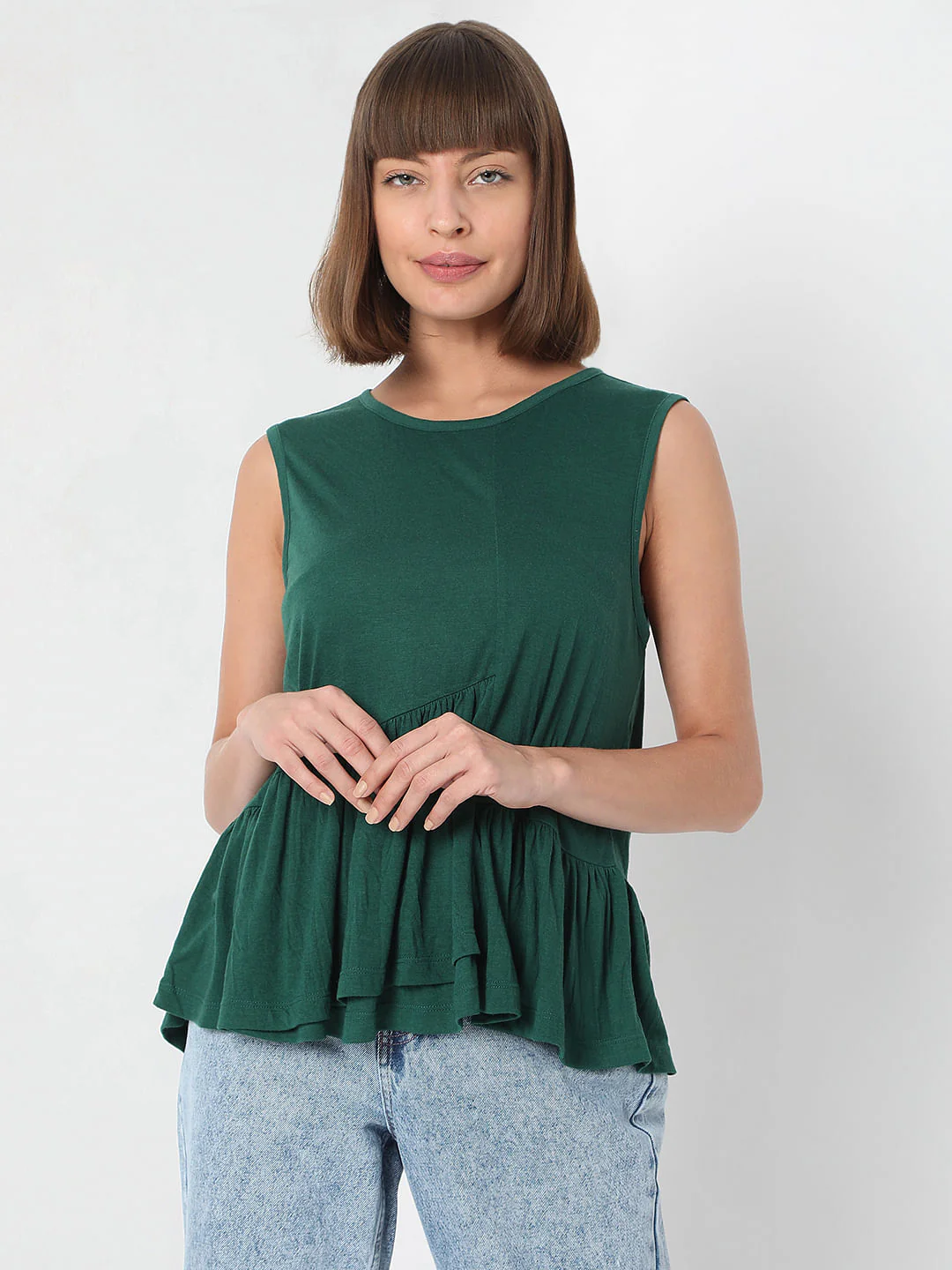 Green Peplum Top - Image 2