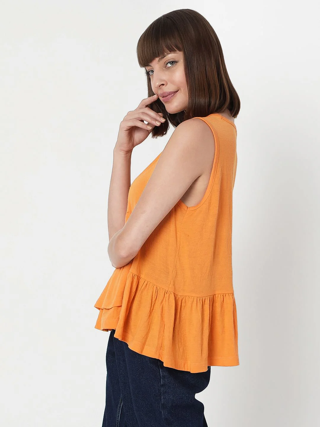 Orange Peplum Top - Image 3