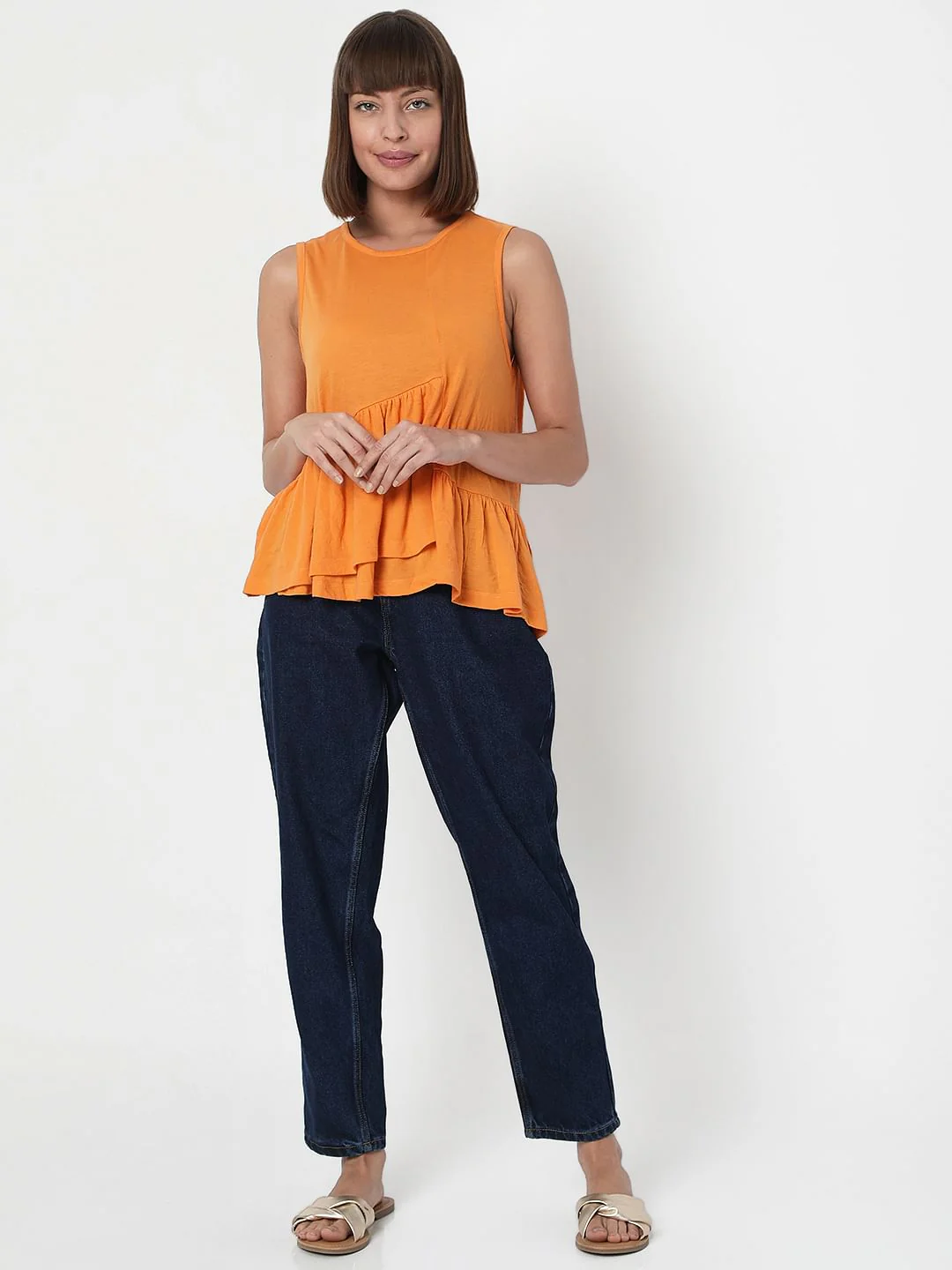Orange Peplum Top - Image 5