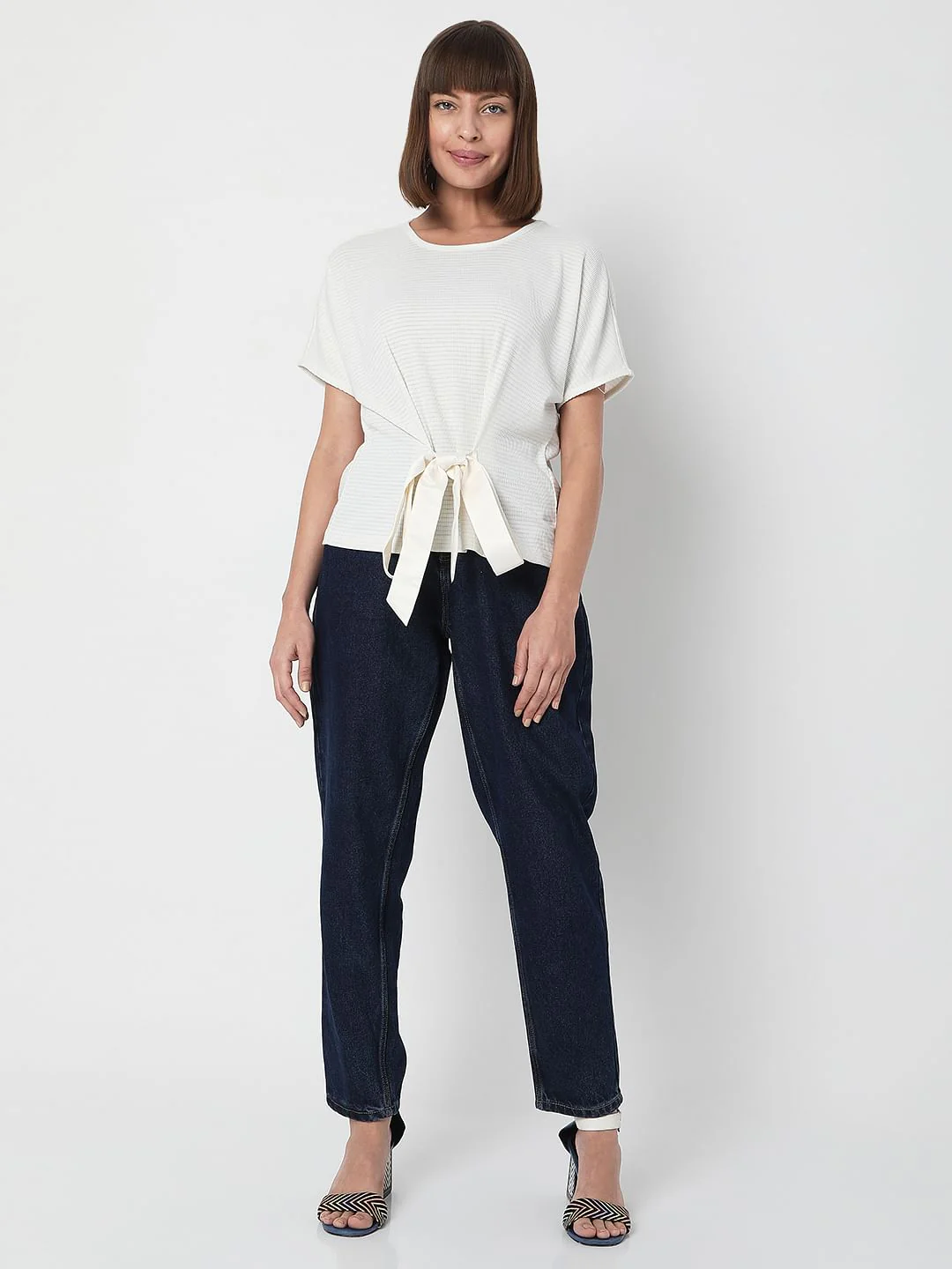White Textured T-Shirt - Image 5