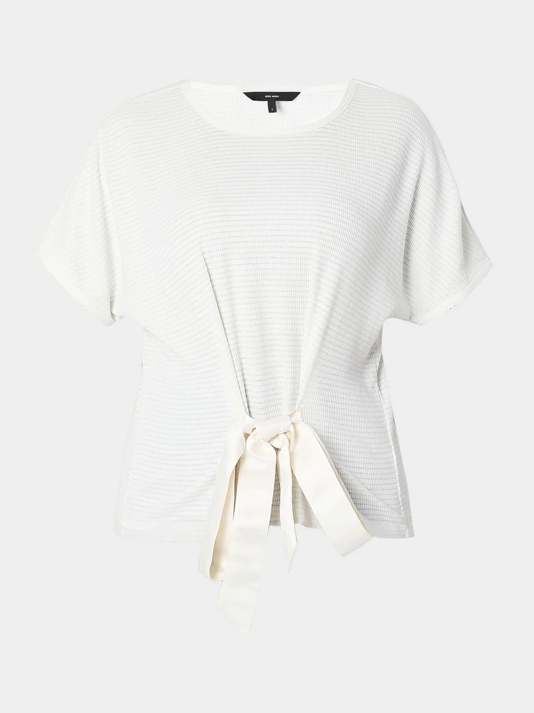 White Textured T-Shirt - Image 7