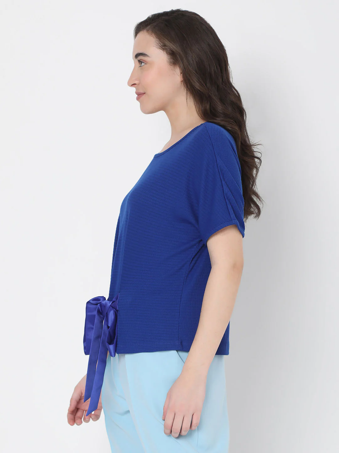 Blue Front Tie-Up Top - Image 3