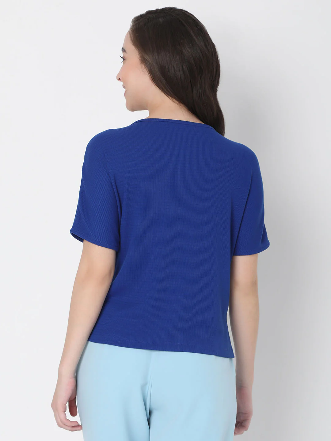 Blue Front Tie-Up Top - Image 4