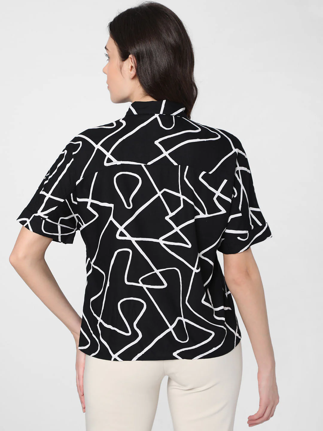 Black Abstract Print Shirt - Image 4