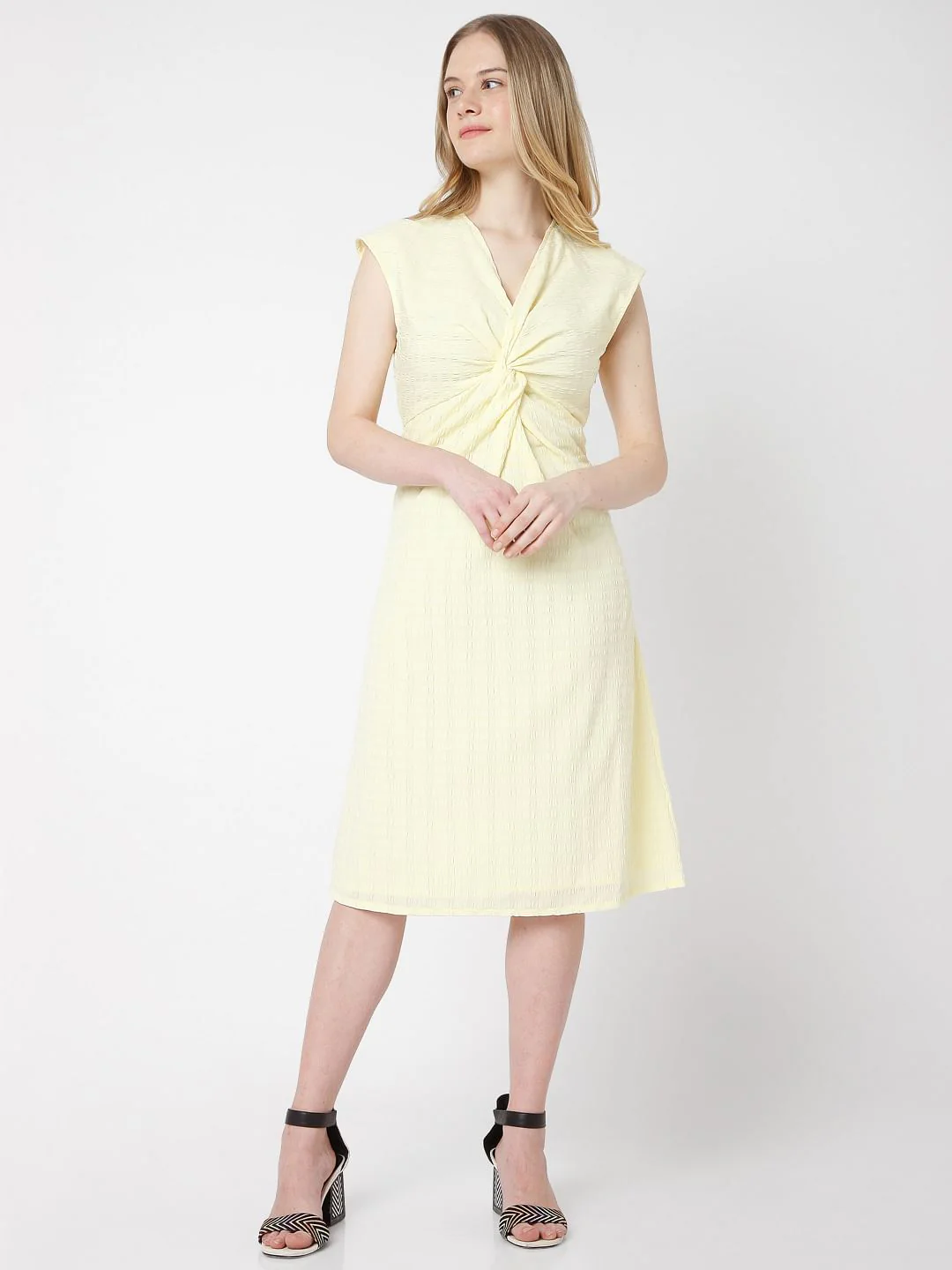 Yellow Front Twist Dress - Image 2