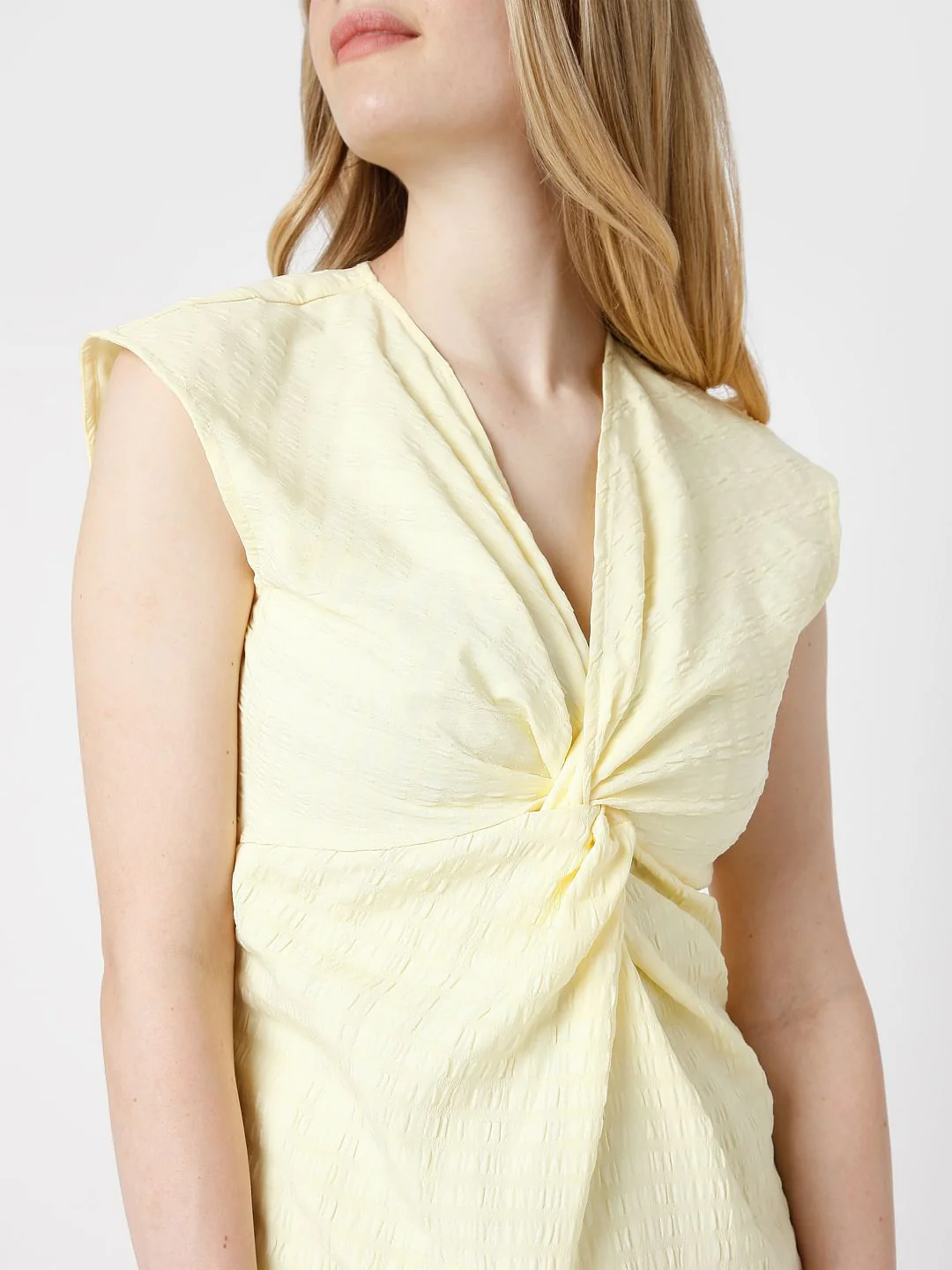 Yellow Front Twist Dress - Image 5