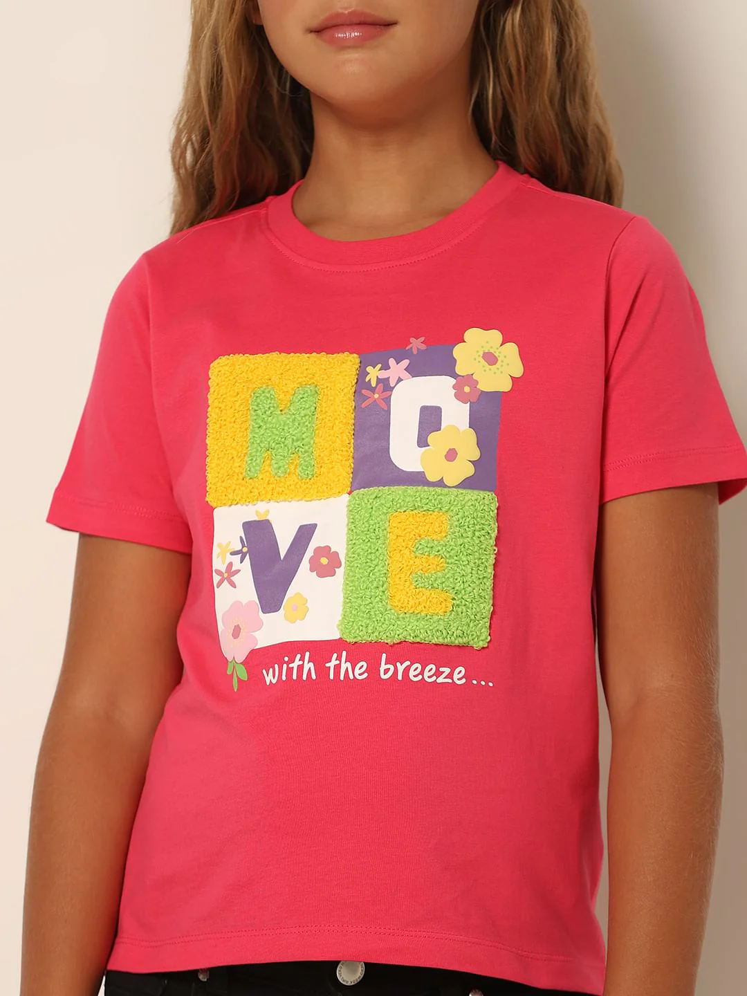 Girls Pink Printed T-Shirt - Image 4