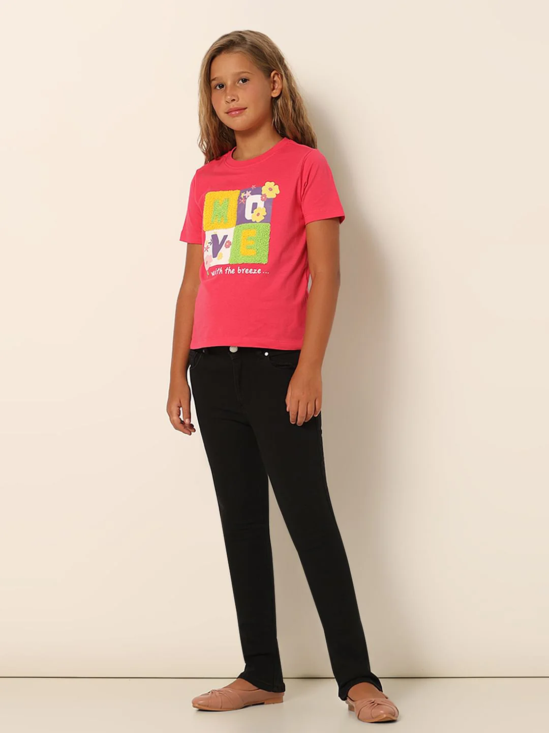 Girls Pink Printed T-Shirt - Image 5