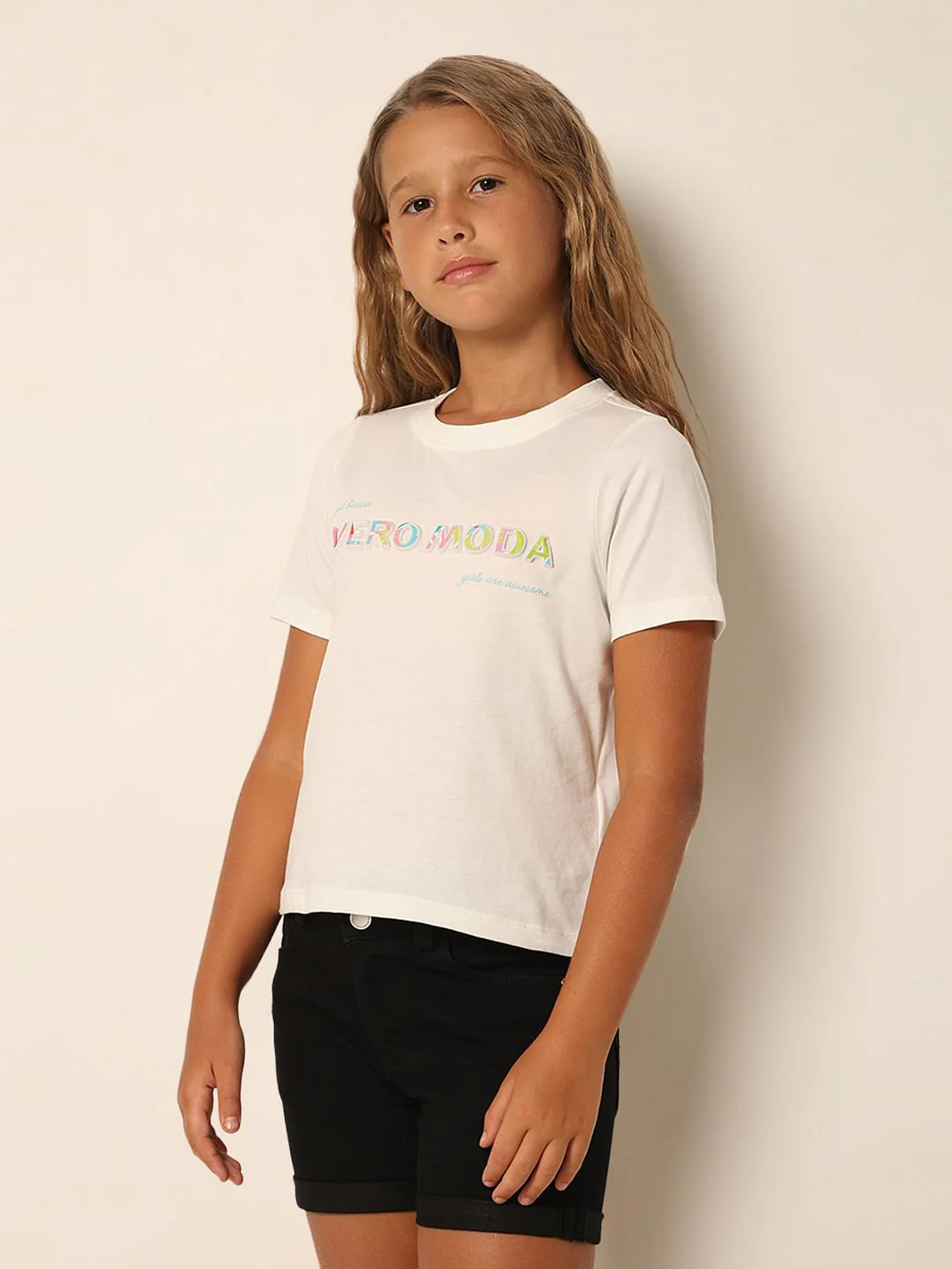Girls White Logo Print T-Shirt - Image 2