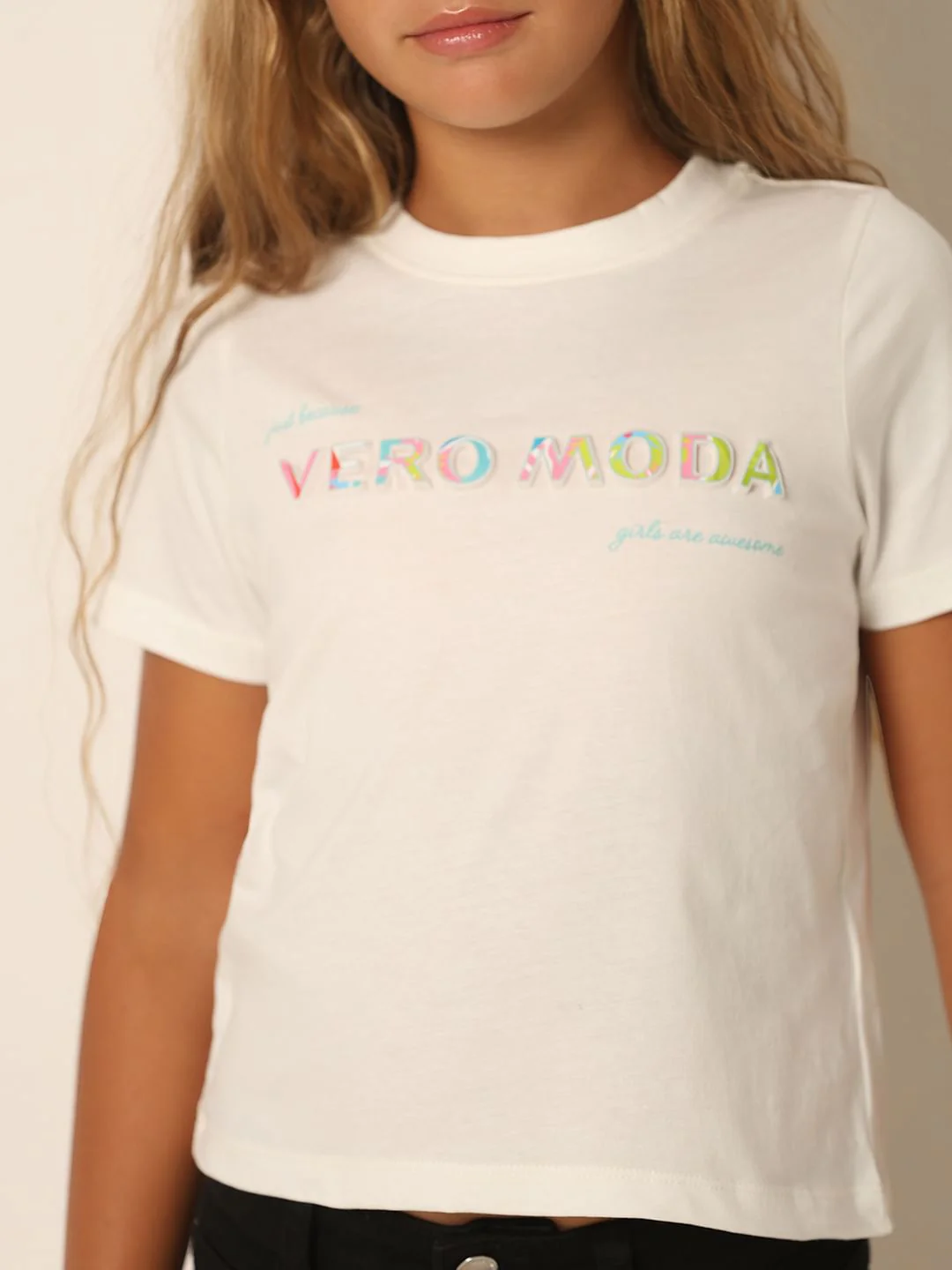 Girls White Logo Print T-Shirt - Image 4