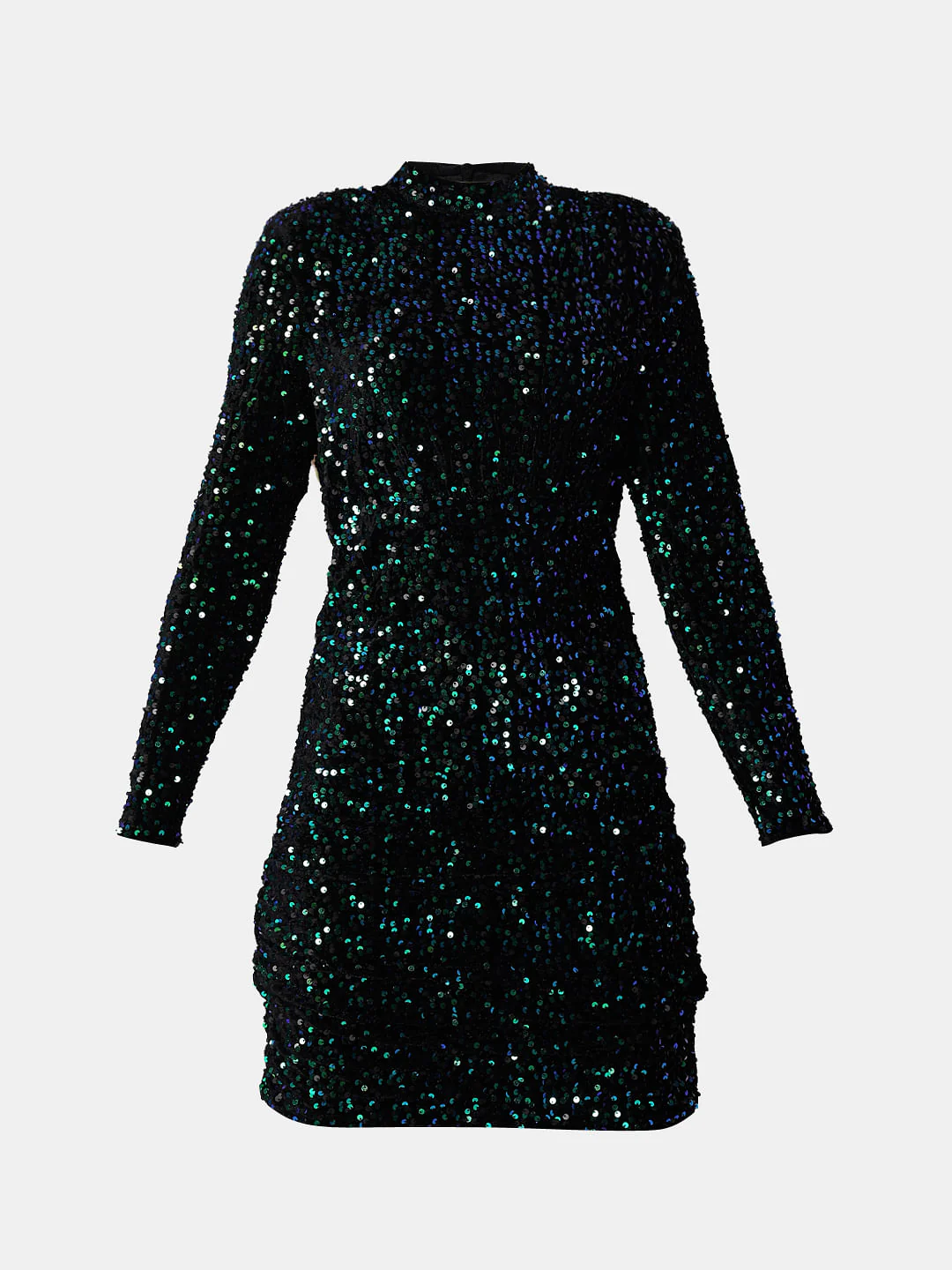 Black Sequined Bodycon Mini Dress - Image 7