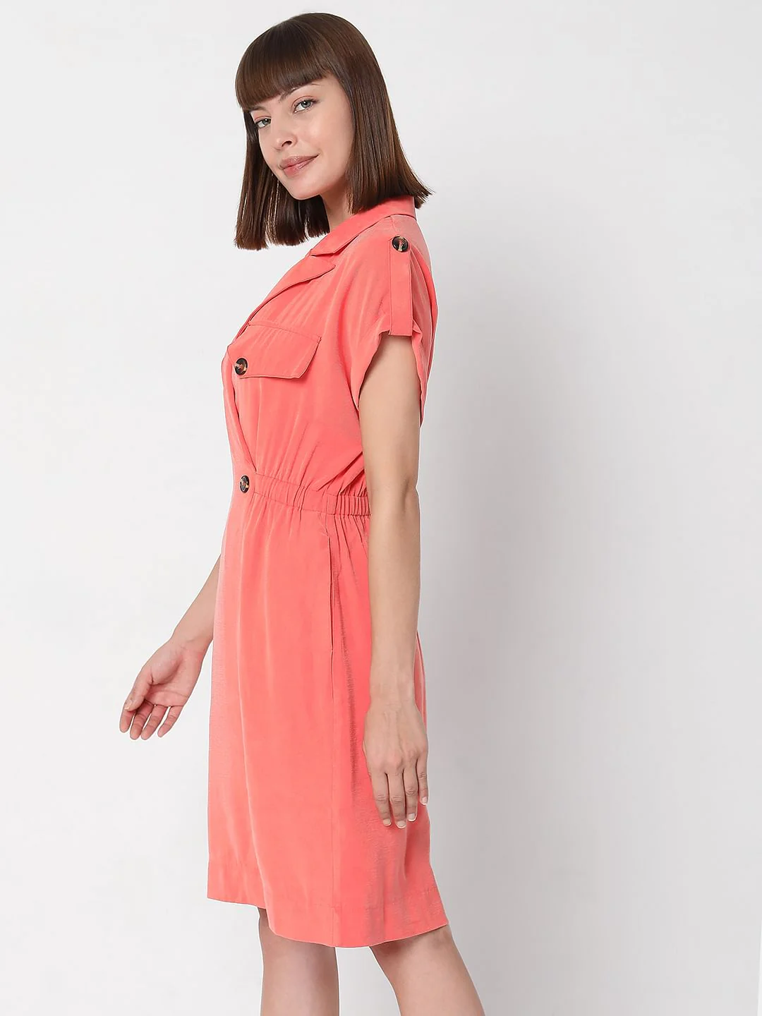 Peach Wrap Dress - Image 3