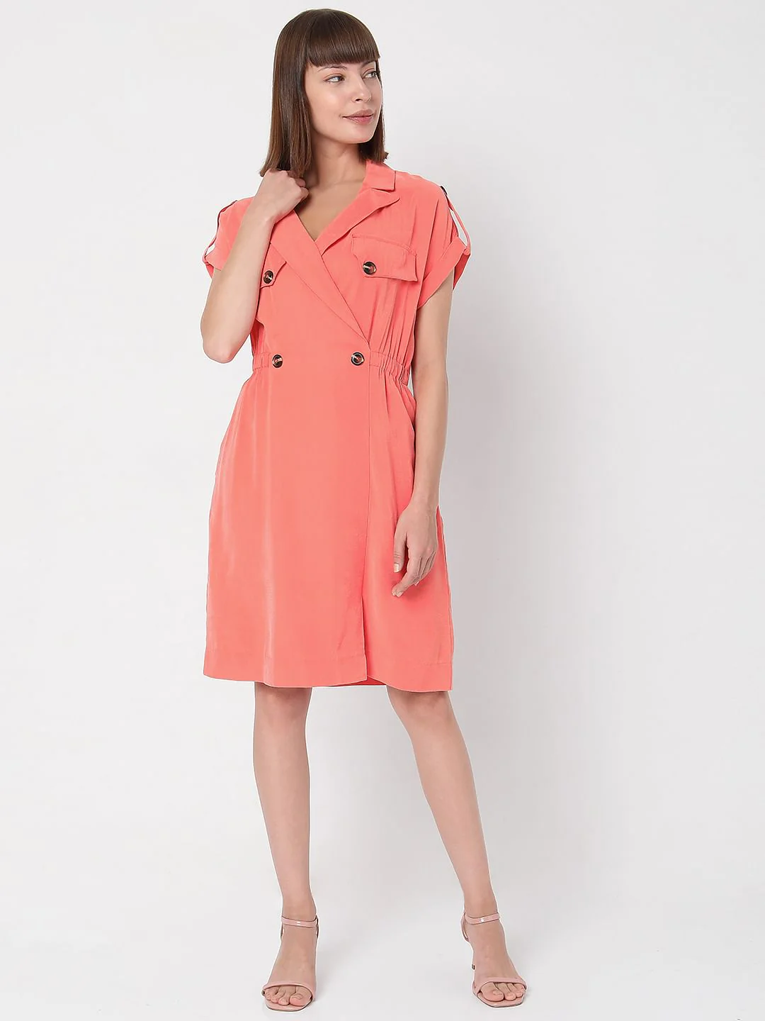 Peach Wrap Dress - Image 5