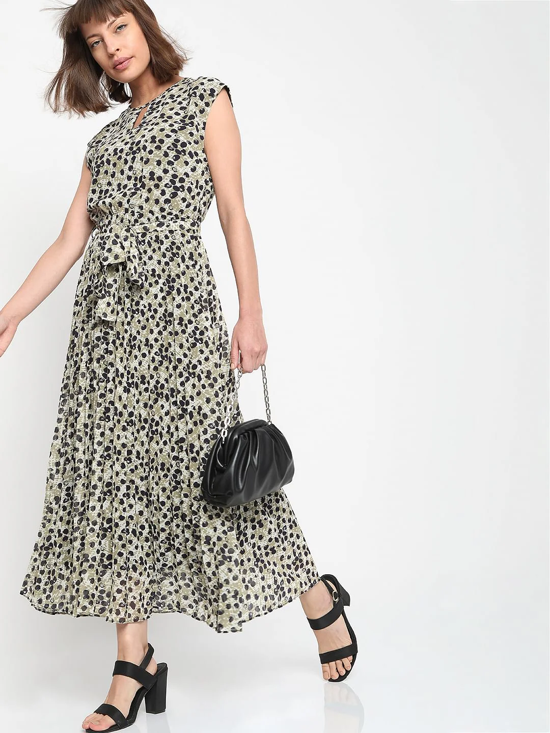Black Printed Maxi Dress