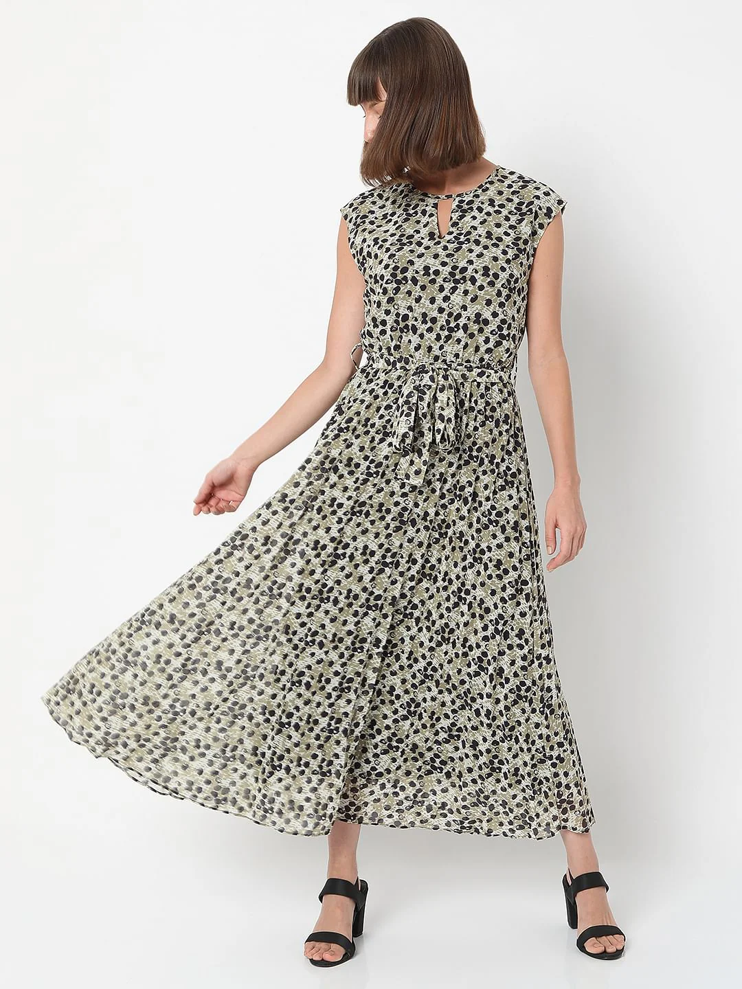 Black Printed Maxi Dress - Image 2
