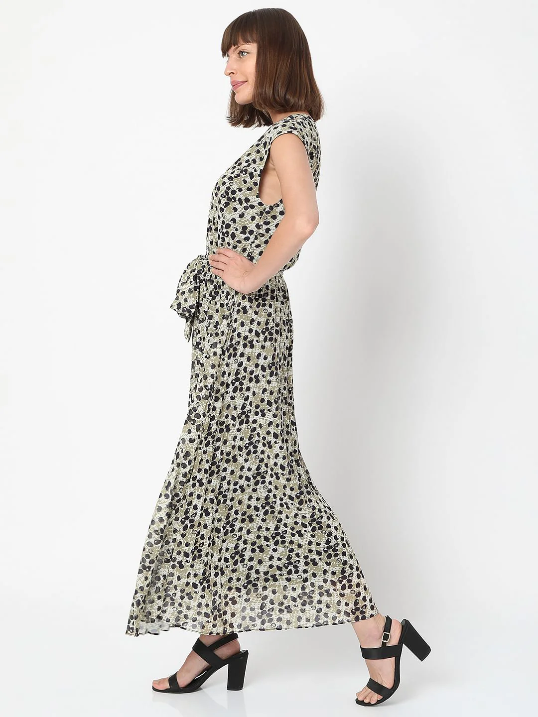 Black Printed Maxi Dress - Image 3