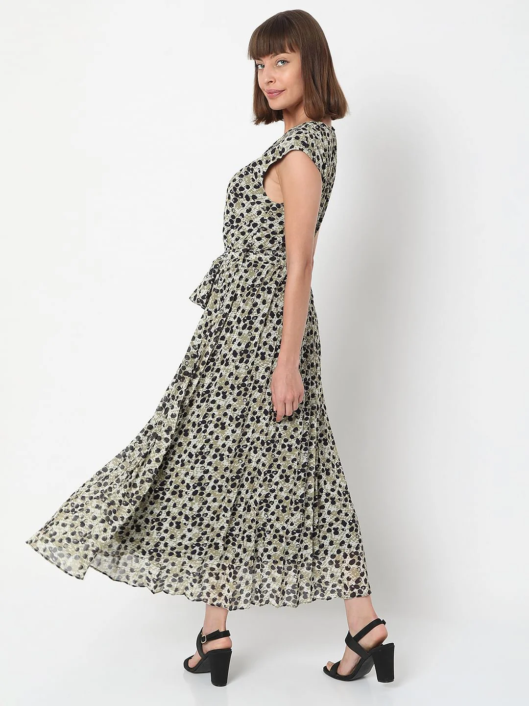 Black Printed Maxi Dress - Image 4
