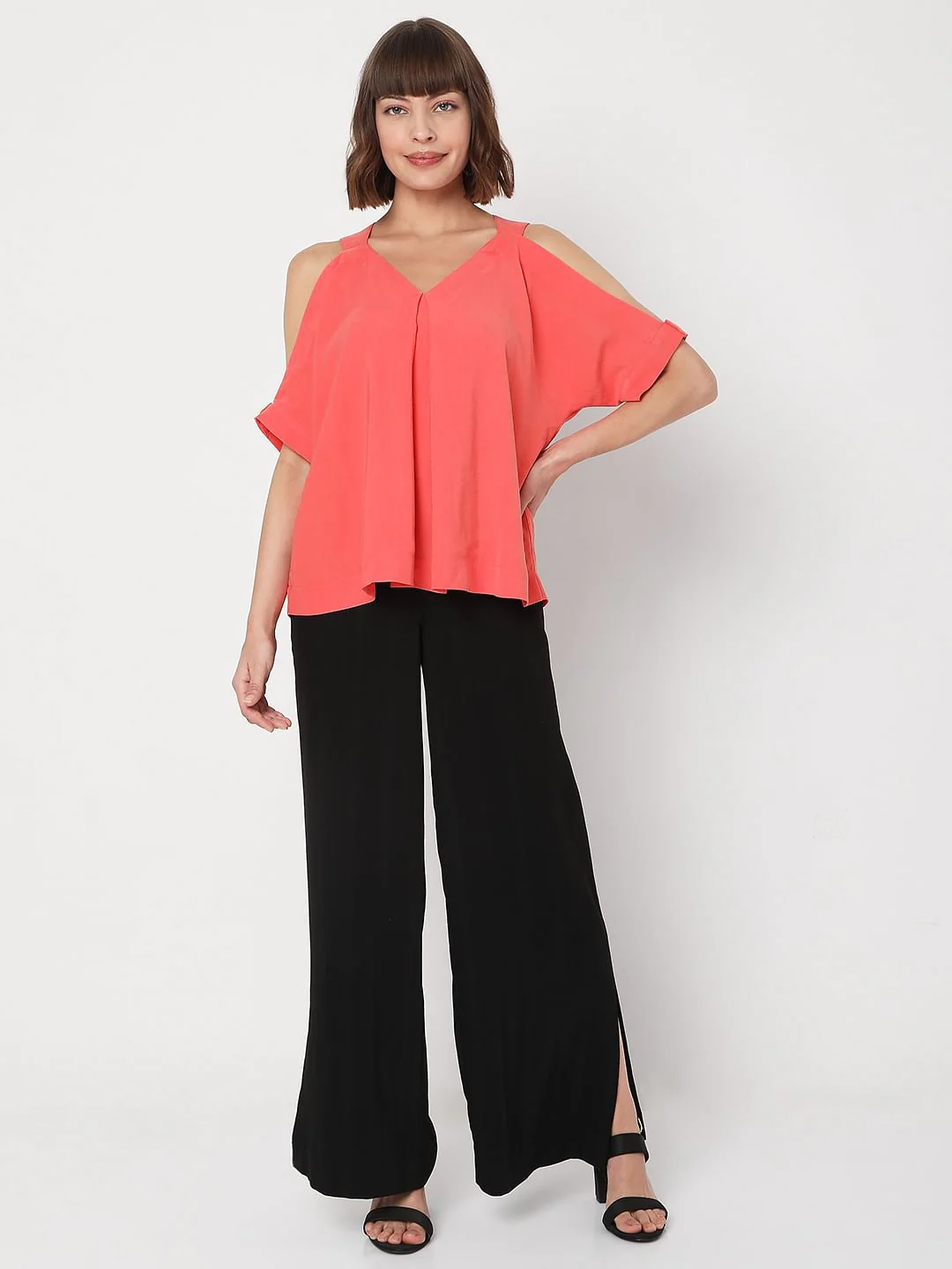 Coral Cold-Shoulder Top - Image 5