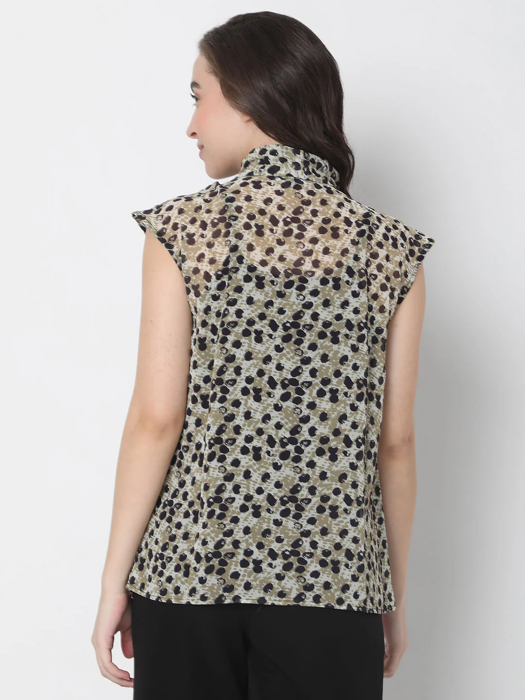 Green Abstract Print Top - Image 4