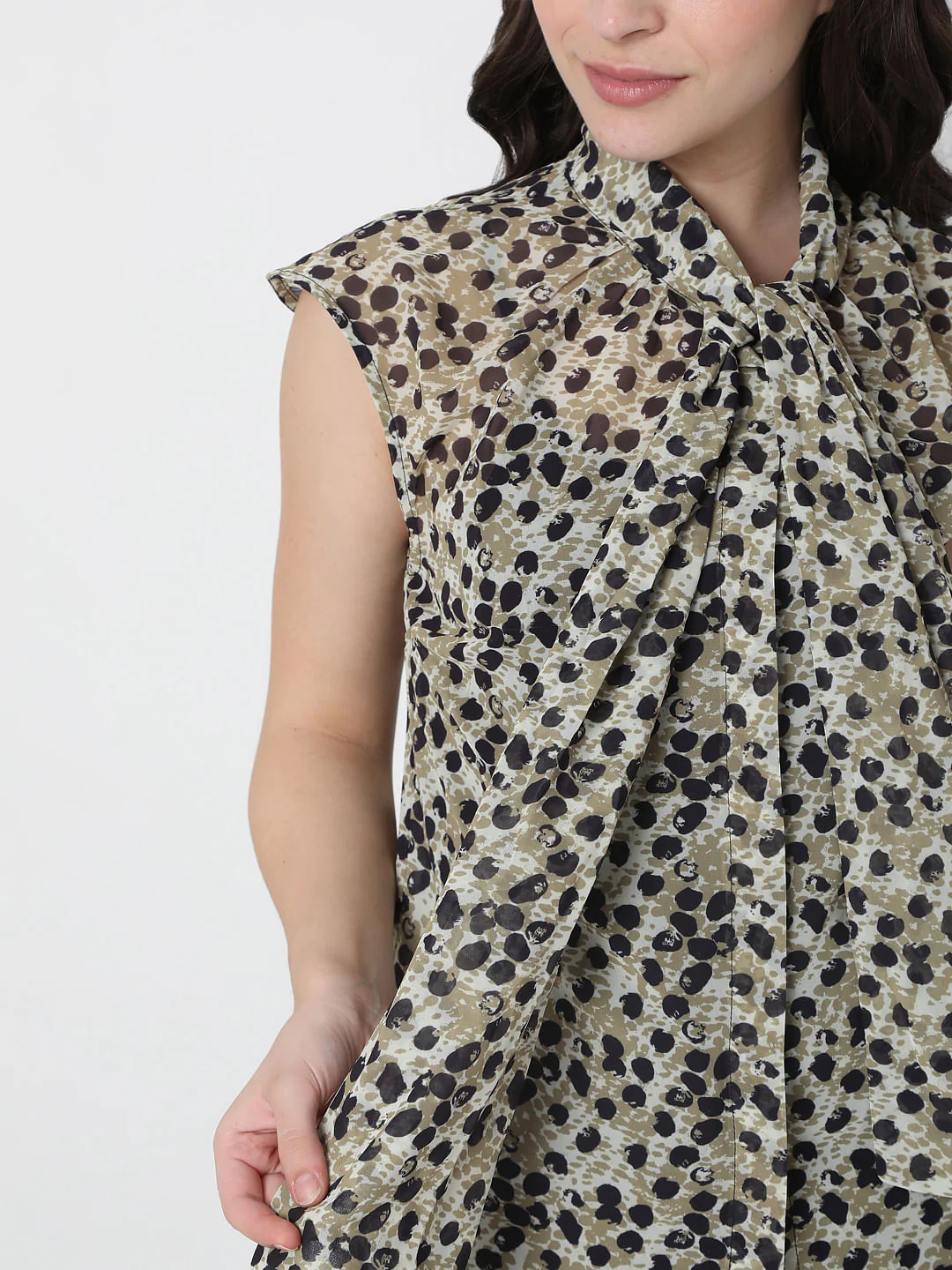 Green Abstract Print Top - Image 6