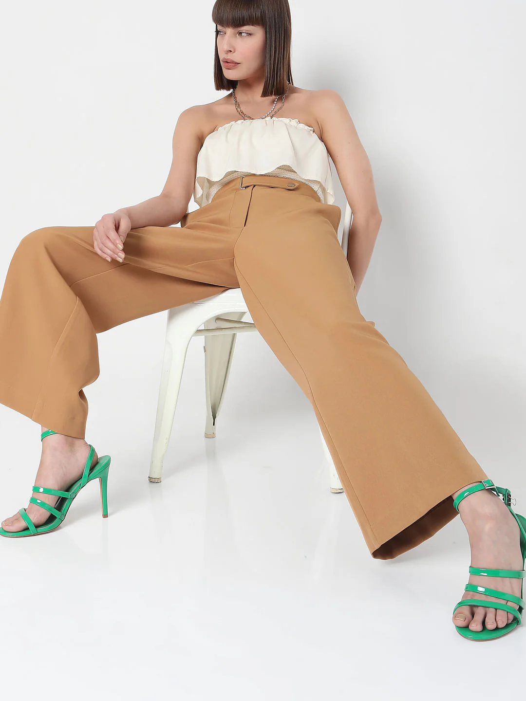 Brown Wide Leg Trousers