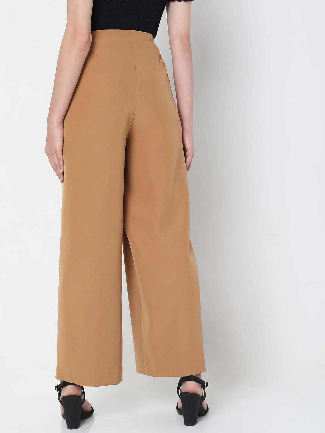 Brown Wide Leg Trousers - Image 4