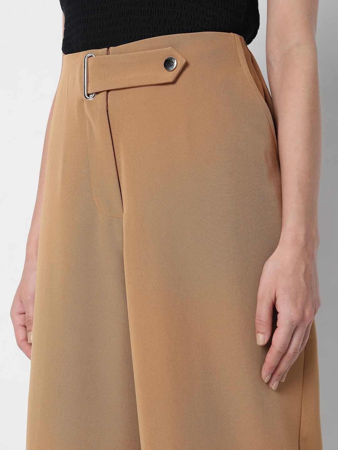 Brown Wide Leg Trousers - Image 5