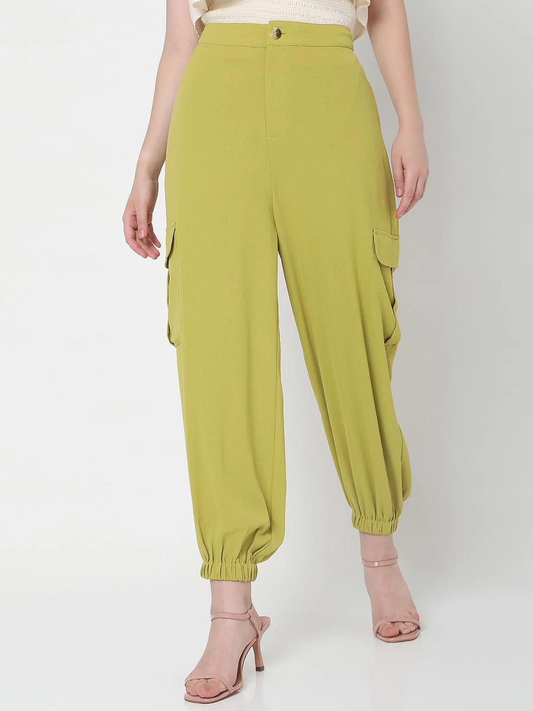Green Mid Rise Cargo Pants - Image 2